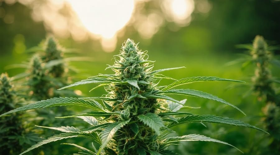 Hemp plant in a field